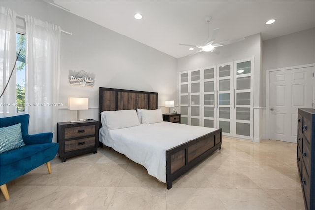 bedroom featuring recessed lighting