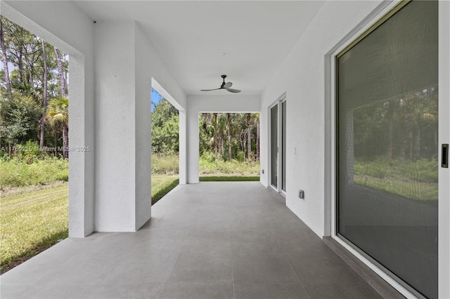 view of patio / terrace with ceiling fan