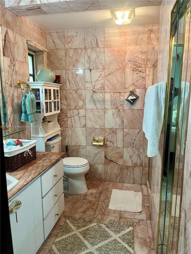 329 Minola Dr, Miami Springs, FL 33166 - full bath with vanity, tile walls, toilet, and tiled shower