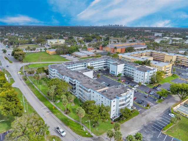 aerial view with a city view