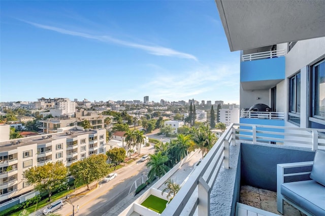 balcony with a city view