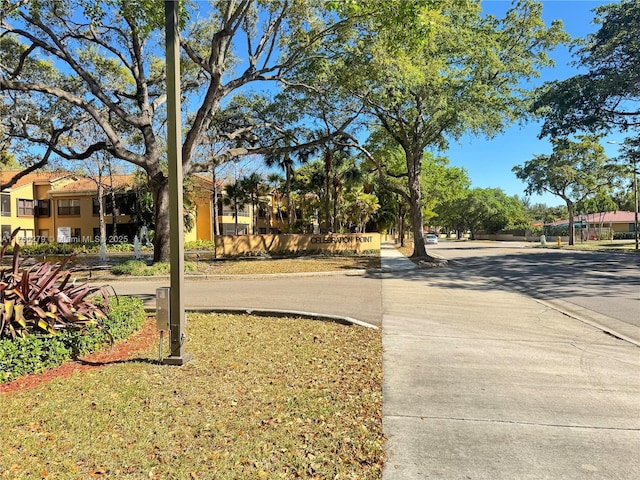 view of street with curbs and sidewalks