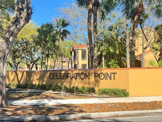 view of community sign