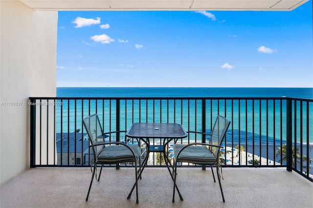 balcony with a water view