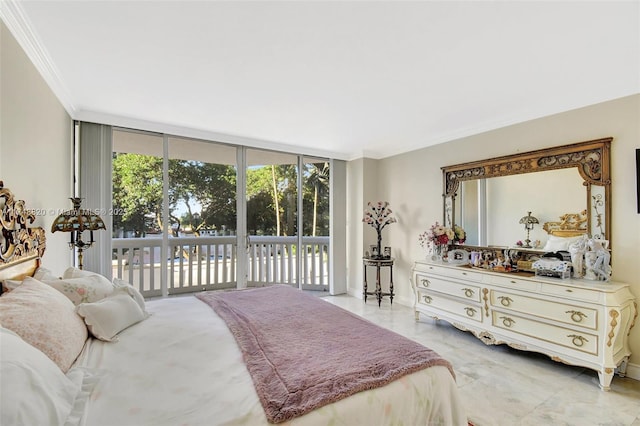2000 Island Bl Unit 410, Aventura, FL 33160 - bedroom with multiple windows, access to exterior, floor to ceiling windows, and crown molding