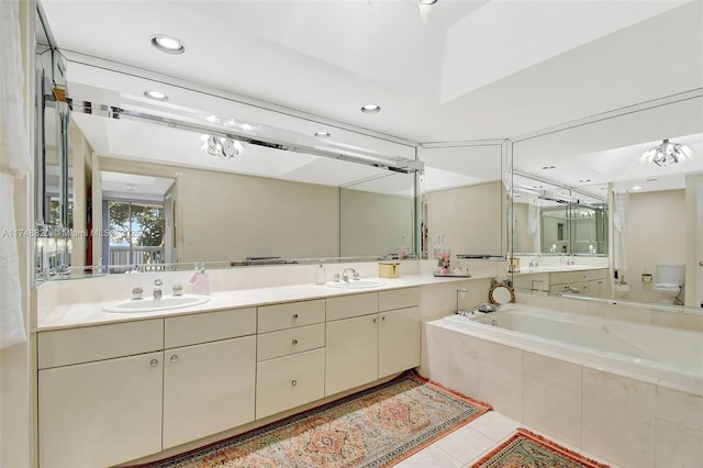 2000 Island Bl Unit 410, Aventura, FL 33160 - full bath with tile patterned floors, double vanity, toilet, and a sink