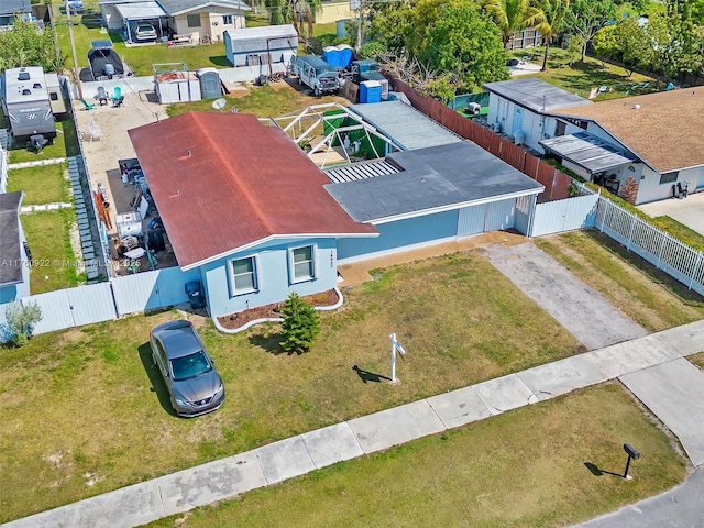 drone / aerial view with a residential view