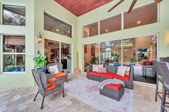 view of patio / terrace featuring an outdoor living space