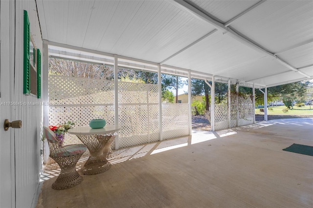 view of unfurnished sunroom