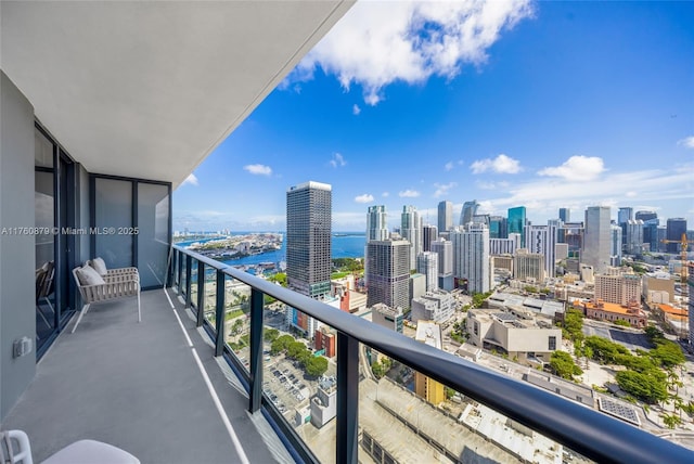 balcony featuring a view of city