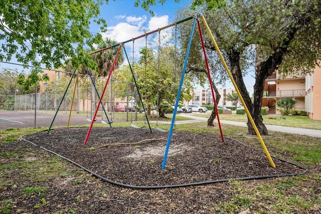 communal playground with fence