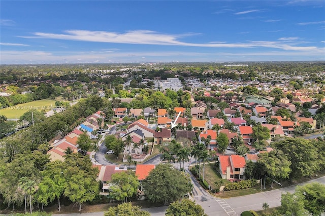 aerial view with a residential view