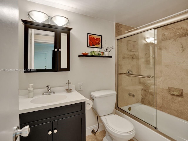 1900 NE 8th Ct Unit 306, Fort Lauderdale, FL 33304 - bathroom featuring shower / bath combination with glass door, toilet, and vanity
