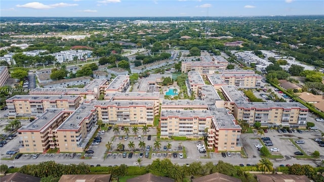 drone / aerial view with a view of city