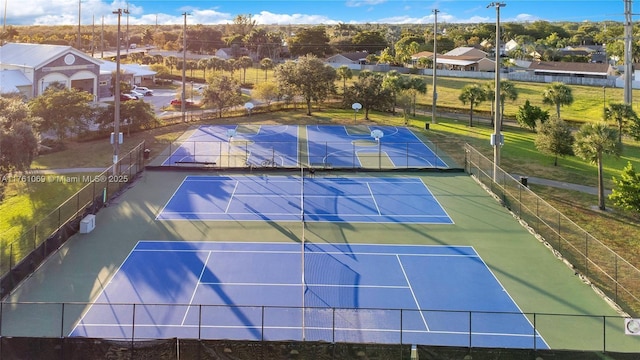 834 Cumberland Ter, Davie, FL 33325 - view of tennis court featuring fence and a residential view