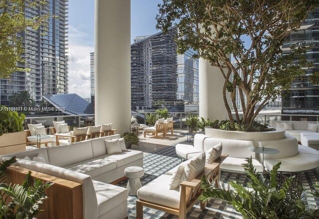801 S Miami Ave Unit 5509, Miami, FL 33130 - view of patio / terrace featuring an outdoor living space and a city view