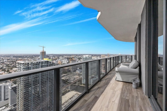 balcony with a city view