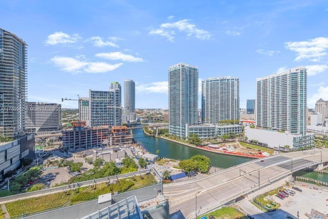 view of city featuring a water view