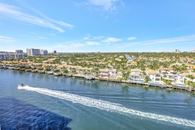 property view of water featuring a view of city