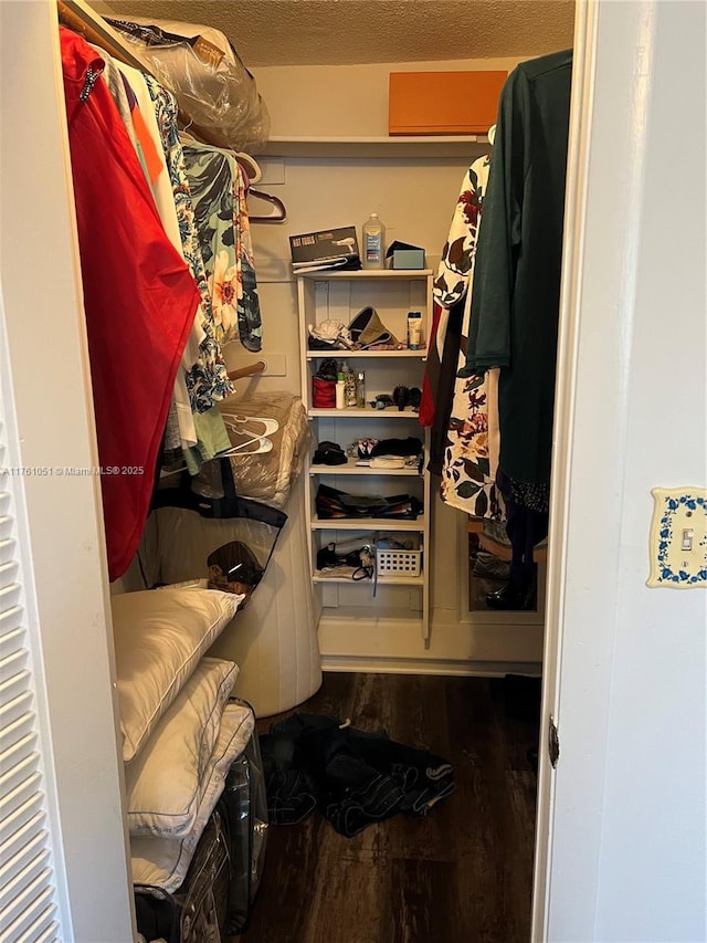 spacious closet with wood finished floors