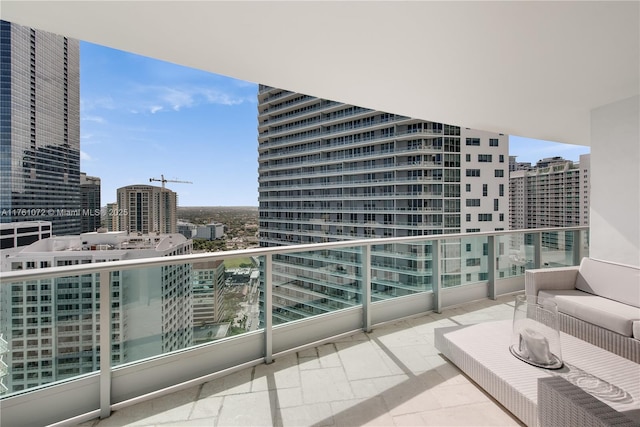 balcony with a city view