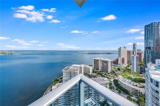 property view of water featuring a view of city