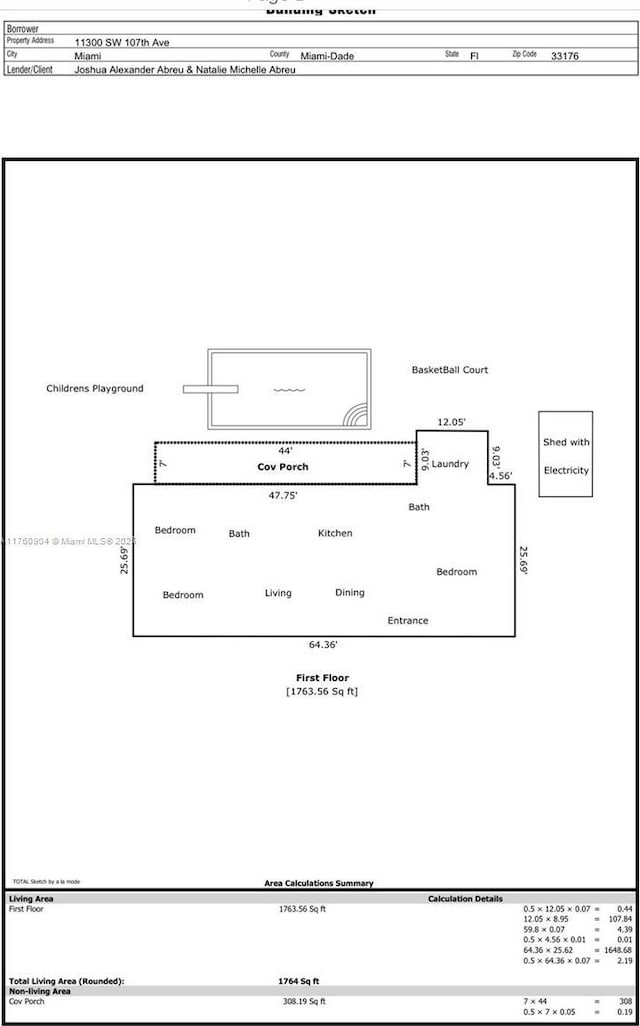 11300 SW 107th Ave, Miami, FL 33176 - property floor plan