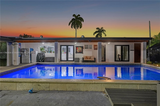11300 SW 107th Ave, Miami, FL 33176 - swimming pool featuring french doors and an outdoor living space