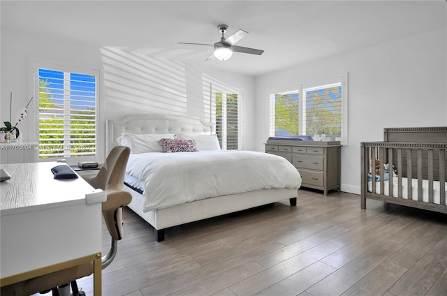 11300 SW 107th Ave, Miami, FL 33176 - bedroom with wood finished floors and a ceiling fan
