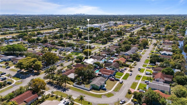 drone / aerial view with a residential view