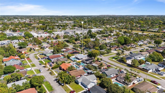 aerial view with a residential view