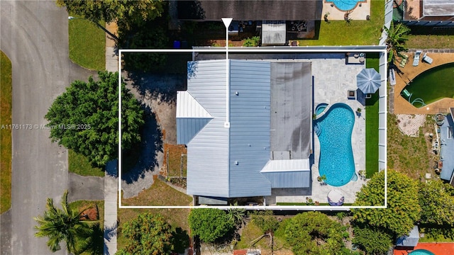 405 SW 73rd Ave, North Lauderdale, FL 33068 - aerial view of property's location featuring a pool and property parcel outlined