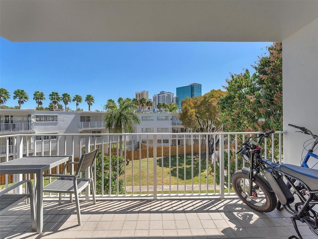 balcony featuring a view of city