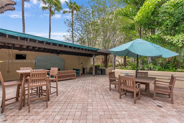 520 SE 5th Ave Unit 1507, Fort Lauderdale, FL 33301 - view of patio / terrace featuring ceiling fan, outdoor dining area, and area for grilling