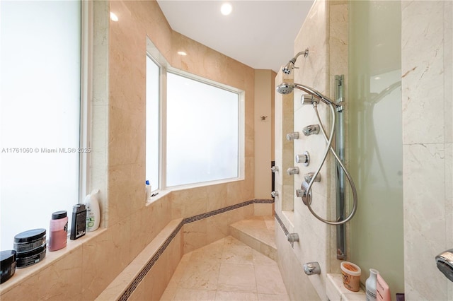 full bathroom with walk in shower