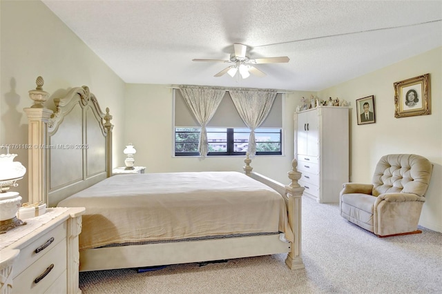 1001 Colony Point Cir Unit 514, Pembroke Pines, FL 33026 - bedroom featuring light carpet, a textured ceiling, and ceiling fan