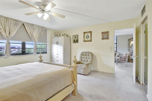 1001 Colony Point Cir Unit 514, Pembroke Pines, FL 33026 - carpeted bedroom with a textured ceiling and ceiling fan