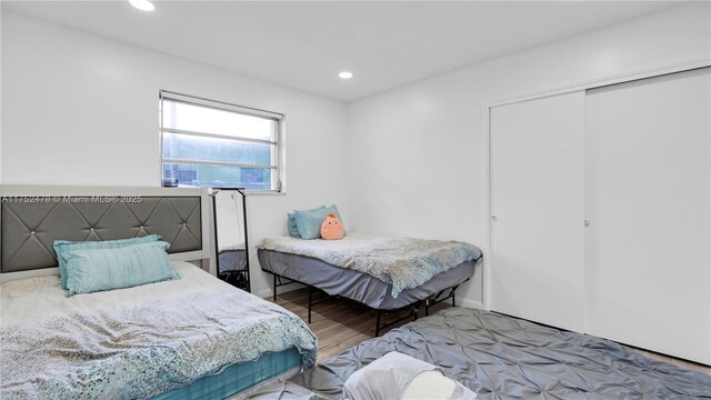 3349 W Park Rd, Hollywood, FL 33021 - bedroom with recessed lighting, wood finished floors, and a closet