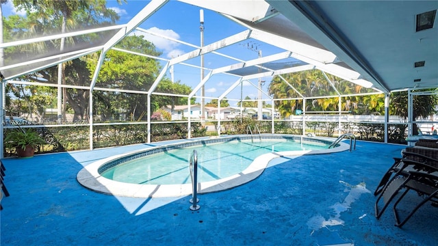 3349 W Park Rd, Hollywood, FL 33021 - pool featuring glass enclosure and a patio