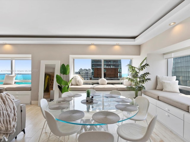 dining room featuring light wood-style flooring