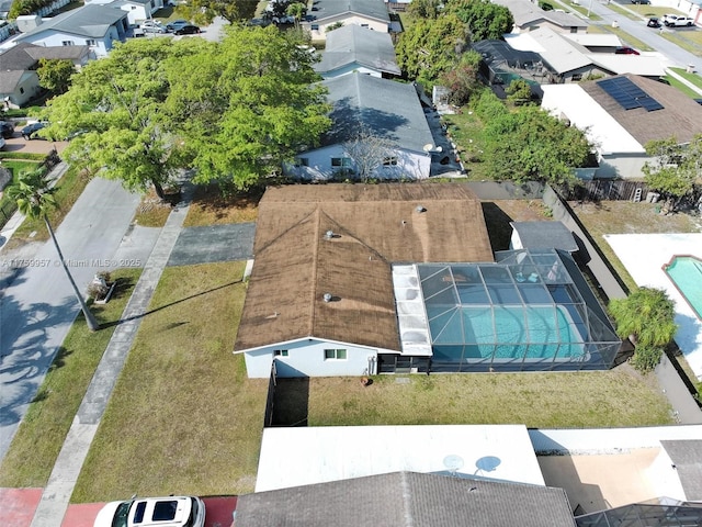 drone / aerial view with a residential view