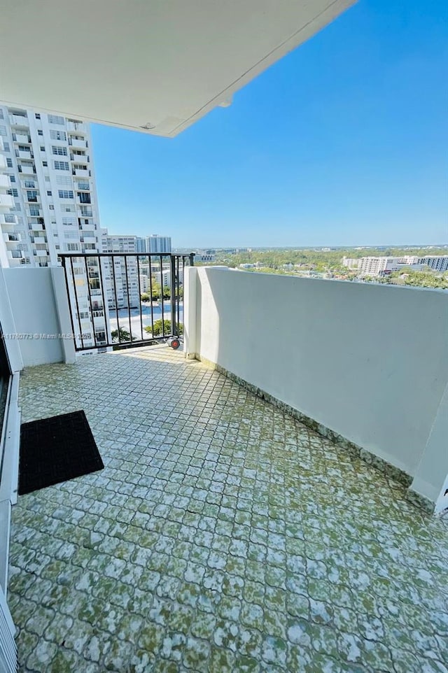 balcony with a view of city