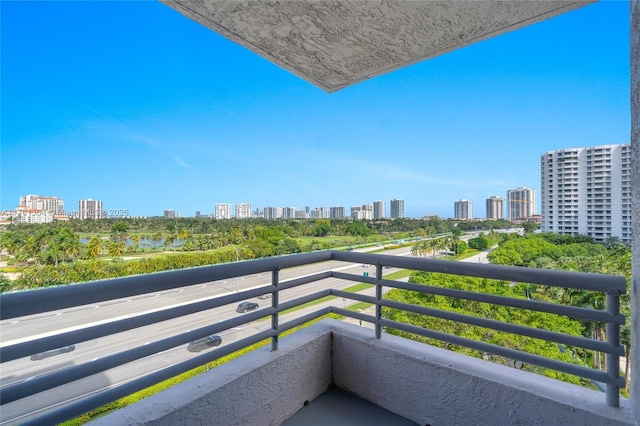 balcony with a view of city