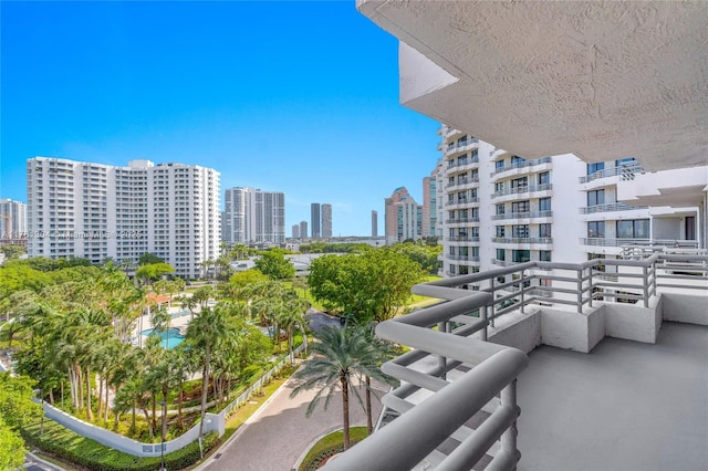 balcony with a view of city