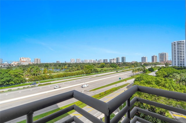 balcony with a city view