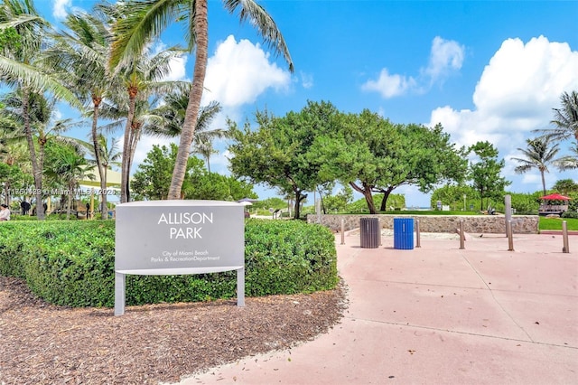 view of community sign