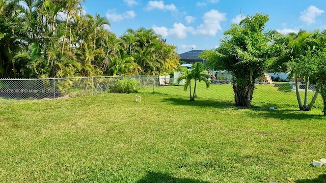 view of yard with fence