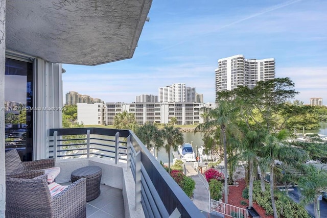 balcony featuring a city view