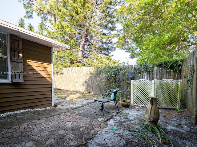 view of patio with a fenced backyard