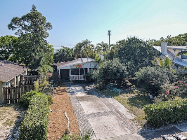 view of front of property with fence